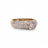 14K Yellow Gold 2.00 Carat Round Pave Diamond Ring