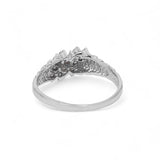 14K White Gold 0.65 Carat Triple Cluster Diamond Ring