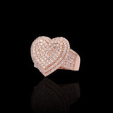 14K Rose Gold 2.84 Carat Double Frame Diamond Heart Ring