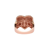 14K Rose Gold 2.84 Carat Double Frame Diamond Heart Ring