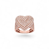 14K Rose Gold 2.84 Carat Double Frame Diamond Heart Ring
