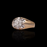 14K Yellow Gold 1.00 Carat Vintage Cluster Diamond Ring