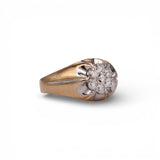 14K Yellow Gold 1.00 Carat Vintage Cluster Diamond Ring