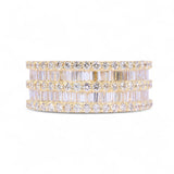 14K Yellow Gold 4.78 Carat Natural Diamond Two Row Eternity Ring