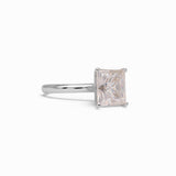 14K White Gold 5.00 Carat Princess Lab Diamond Engagement Ring
