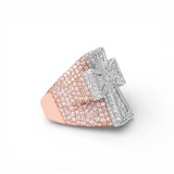 Anillo de oro bicolor de 14 quilates con diamantes naturales de 7,14 quilates