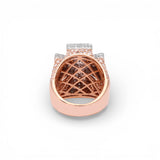 Anillo de oro bicolor de 14 quilates con diamantes naturales de 7,14 quilates