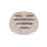 14K Yellow Gold 3.32 Carat Natural Diamond Iced-Out Heart Ring