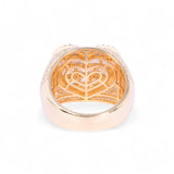 14K Yellow Gold 3.32 Carat Natural Diamond Iced-Out Heart Ring