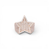 14K Yellow Gold 4.00 Carat Cluster Star Natural Diamond Ring