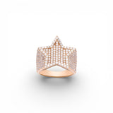 14K Yellow Gold 4.00 Carat Cluster Star Natural Diamond Ring