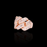 Anillo de oro rosa de 14 quilates con diamantes naturales cubanos de 5,00 quilates