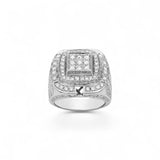 14K White Gold 8.00 Carat Cluster Natural Diamond Ring