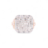 14K Yellow Gold 3.48 Carat Natural Diamond Square Cluster Ring