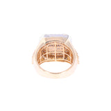 14K Yellow Gold 3.48 Carat Natural Diamond Square Cluster Ring