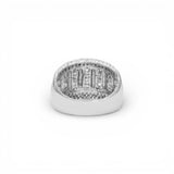 Anillo de oro blanco de 14K con diamantes naturales de varias hileras de 2,40 quilates