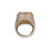 14K Yellow Gold 4.20 Carat Natural Diamond Iced-Out XL Dome Heart Ring