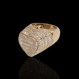 front of Gold ring with Diamonds on a black background