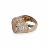 14K Yellow Gold 4.20 Carat Natural Diamond Iced-Out XL Dome Heart Ring