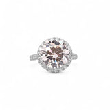 zoomed image of the diamond of White Gold 6.00 Carat Halo Engagement Lab Diamond Ring