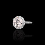 front image of White Gold 6.00 Carat Halo Engagement Lab Diamond Ring