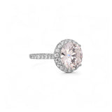 side shot White Gold 6.00 Carat Halo Engagement Lab Diamond Ring