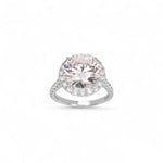 Close up of White Gold 6.00 Carat Halo Engagement Lab Diamond Ring