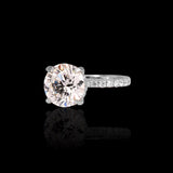 14K White Gold 3.80 Carat Round Lab Diamond Engagement Ring