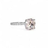14K White Gold 3.80 Carat Round Lab Diamond Engagement Ring