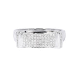 14K White Gold 0.50 Carat Natural Diamond Rectangle Pave Set Ring
