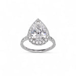 second front image of Pear-shaped diamond ring on a white background 