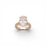 14K Yellow Gold 5.00 Carat Oval Lab Diamond Engagement Ring