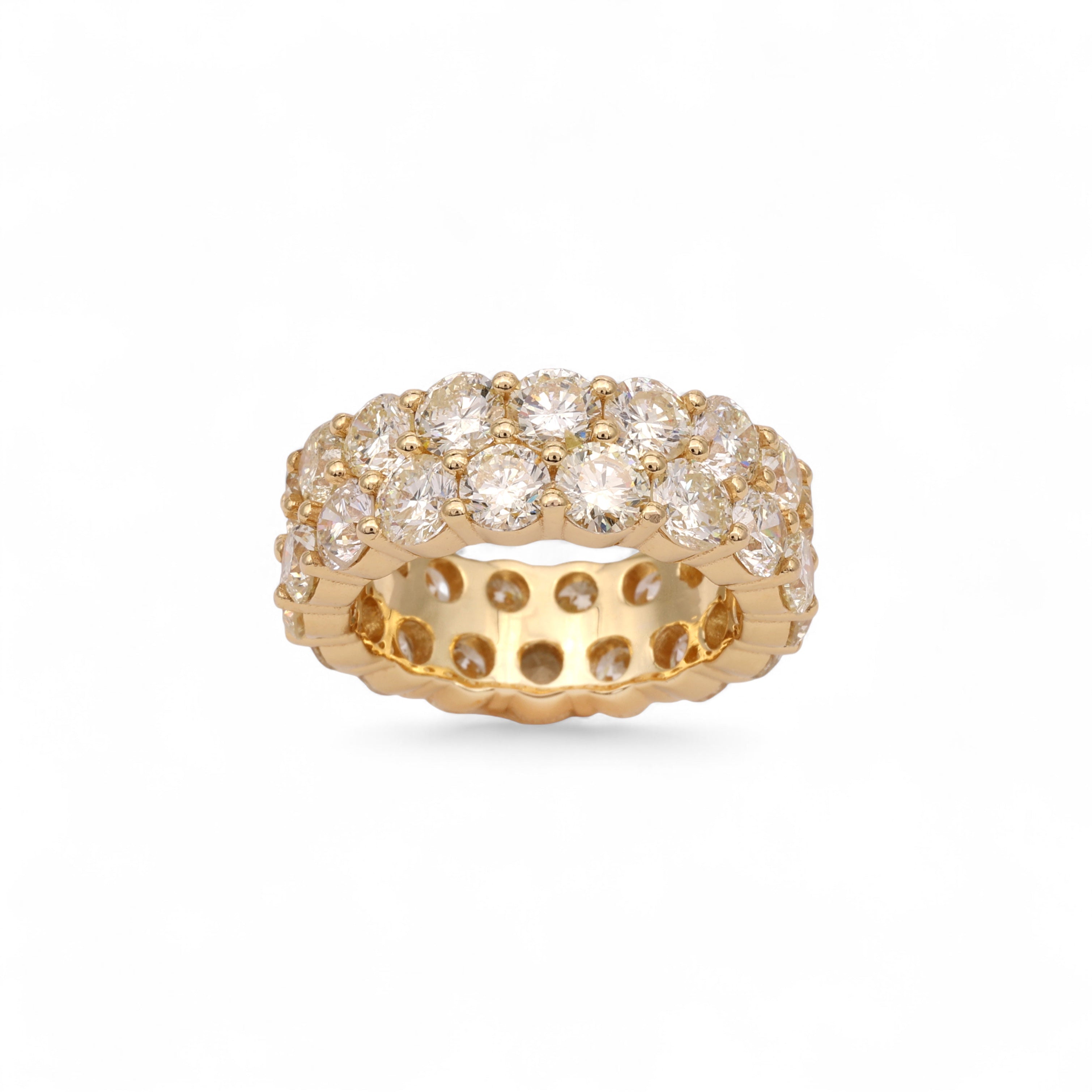 14K Yellow Gold 14.20 Carat Natural Diamond Eternity Ring