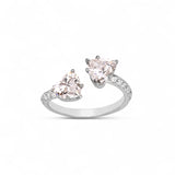 14K White Gold 2.69 Carat Double Heart Lab Diamond Ring