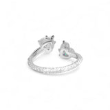 14K White Gold 2.69 Carat Double Heart Lab Diamond Ring