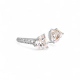 14K White Gold 2.69 Carat Double Heart Lab Diamond Ring