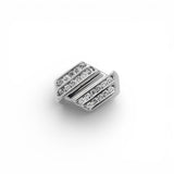 Anillo de oro blanco de 14 quilates con diamantes naturales de 1,00 quilates en engaste de canal diagonal escalonado