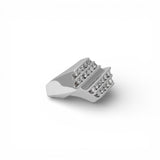Anillo de oro blanco de 14 quilates con diamantes naturales de 1,00 quilates en engaste de canal diagonal escalonado