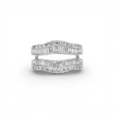 Anillo de oro blanco de 14 quilates con inserto de 2,00 quilates y diamantes