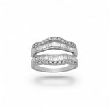 Anillo de oro blanco de 14 quilates con inserto de 2,00 quilates y diamantes