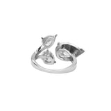 14K White Gold 4.50 Carat Three Stone Pear Lab Diamond Ring