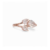 14K Rose Gold 4.50 Carat Three Stone Pear Lab Diamond Ring