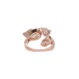 14K Rose Gold 4.50 Carat Three Stone Pear Lab Diamond Ring