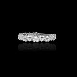 14K White Gold Half-Eternity Band 2.44 Carat Heart Lab Diamond Ring
