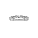 14K White Gold Half-Eternity Band 2.44 Carat Heart Lab Diamond Ring