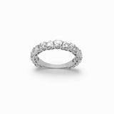 14K White Gold Half-Eternity Band 2.44 Carat Heart Lab Diamond Ring