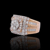 14K Yellow Gold 6.21 Carat Natural Diamond Square Dome Ring