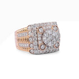 14K Yellow Gold 6.21 Carat Natural Diamond Square Dome Ring