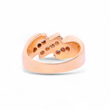 14K Yellow Gold 0.75 Carat Natural Diamond Multi Row Waved Ring