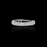 14K White Gold Half-Eternity Band 2.74 Carat Cushion Lab Diamond Ring